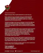 Hatayspor Başkanı Mıstıkoğlu İstifa Etti